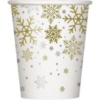 Ποτήρια Χάρτινα Χιονονιφάδες - 8 τμχ.