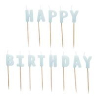 Κεράκια Γαλάζια Happy Birthday - 13 τμχ.