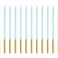 Κεράκια Ψηλά Γαλάζια Χρυσά - 12 τμχ.