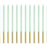 Κεράκια Ψηλά Μέντα Χρυσό - 12 τμχ.