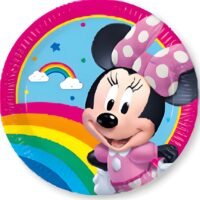 Πιάτα φαγητού Minnie Rainbow - 8 τμχ.
