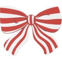 Χαρτοπετσέτες Ριγέ Κόκκινος Φιόγκος - 12 τμχ.