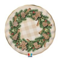 Πιάτα Χάρτινα Φαγητού Gingerbread - 6 τμχ.