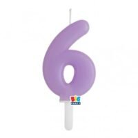 Κεράκι Αριθμός 6 Λιλά