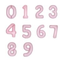 Μπαλόνια Αριθμοί Ροζ Παστέλ - 86 cm