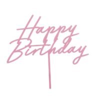 Cake Topper Happy Birthday Απαλό Ροζ