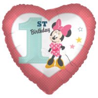 Μπαλόνι Minnie Mouse Καρδιά 1st Birthday - 43cm.