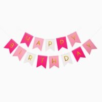 Γιρλάντα Happy Birthday Ροζ-Φούξια