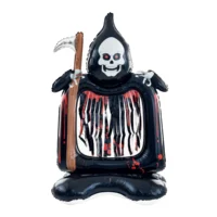 Standing Μπαλόνι Halloween με Σκελετό και Δρεπάνι - 160cm.