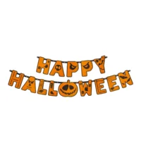 Banner Happy Halloween Πορτοκαλί με Κολοκύθα